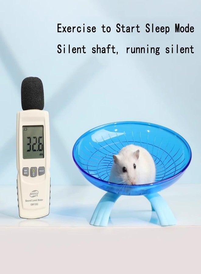 SHENIAFC Silent Running Wheel for Small Animals, 7 Inch Flying Saucer Design, Exercise Wheel for Hamsters, Guinea Pigs, Hedgehogs, Blue - Image 4